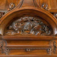 French Walnut Wood Renaissance Fireplace | Westland London