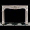 Antique Stone Louis XV Rococo Fireplace Mantel