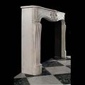 Antique Stone Louis XV Rococo Fireplace Mantel