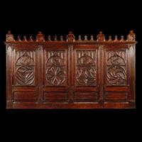 Oak Wood Gothic Revival Over Mantel Panel | Westland Antiques