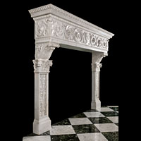 Palazzo Statuary Marble Fireplace Mantel | Westland Antiques